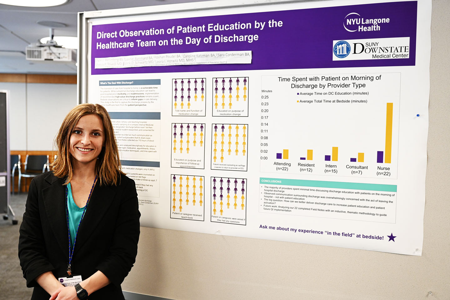 Medical Student Elyse Berlinberg with Research Poster