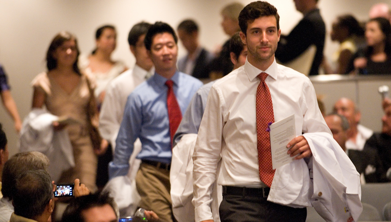 Students Walk in White Coat Ceremony