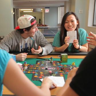 Students Playing a Board Game