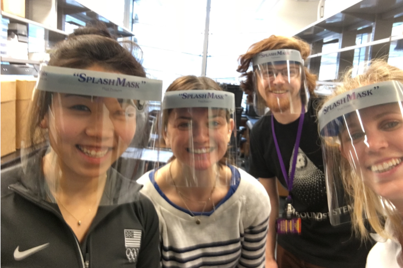 Lab Members Wearing Splash Masks