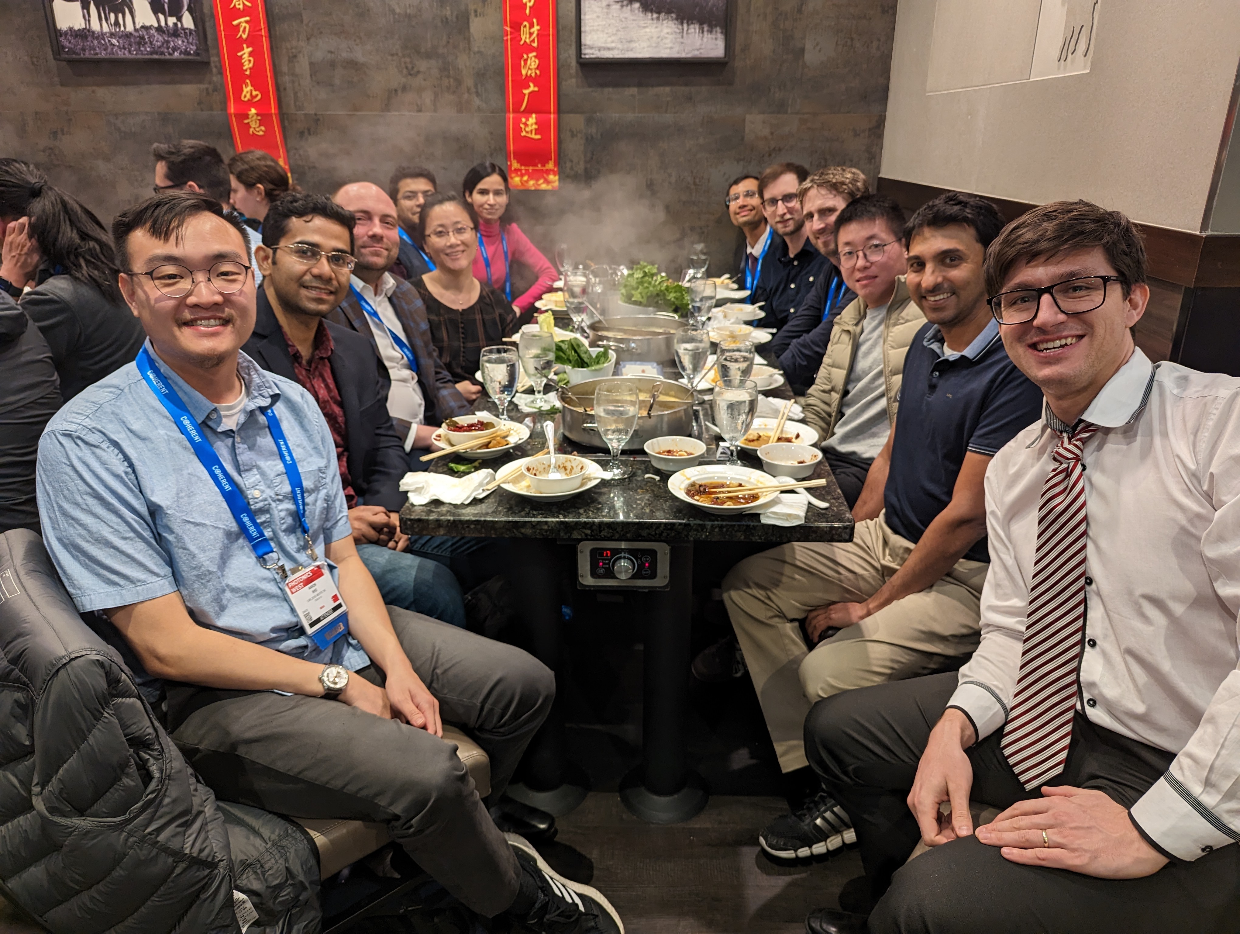 Neurophotonics Lab members dining out