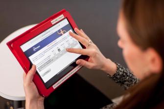 Patient Answers Medical Questions on iPad