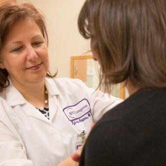 Dr. Sylvia Adams and Patient